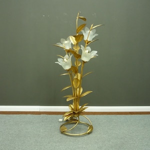 Hollywood Regency Floor Lamp by Hans Kögl 70s Flower Lamp