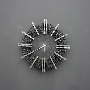 Aluminum Brutalist Wall Clock, 1960s