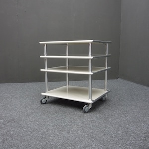 Midden-eeuwse metalen en aluminium barwagen of hifi-rek, jaren 70