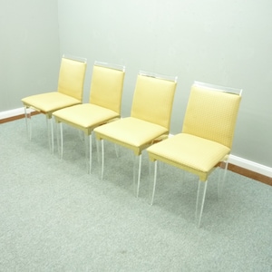 4 Regency Perspex Dining Room Chairs, 1970s