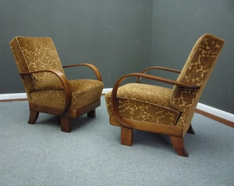 Two Art Deco Lounge Chairs Club Chairs Armchairs 30s Design Interior Home