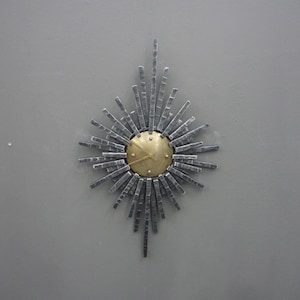 Cast Iron Brutalist Wall Clock, 1960s