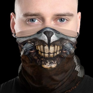 Máscara de Immortan Joe para o Pescoço | Cobertura Facial Pós-Apocalíptica, Acessório para Cosplay