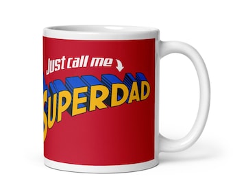 Taza de cerámica estilo cómic de Superpapá / Regalo para el Día del Padre