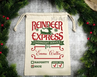 Personalised Christmas sack, Customised santa sack, Christmas sack, Santa sack, Christmas gift, christmas decor, Size 50 x 70 cm