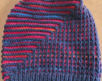 Knitting instructions - hat "around the corner"