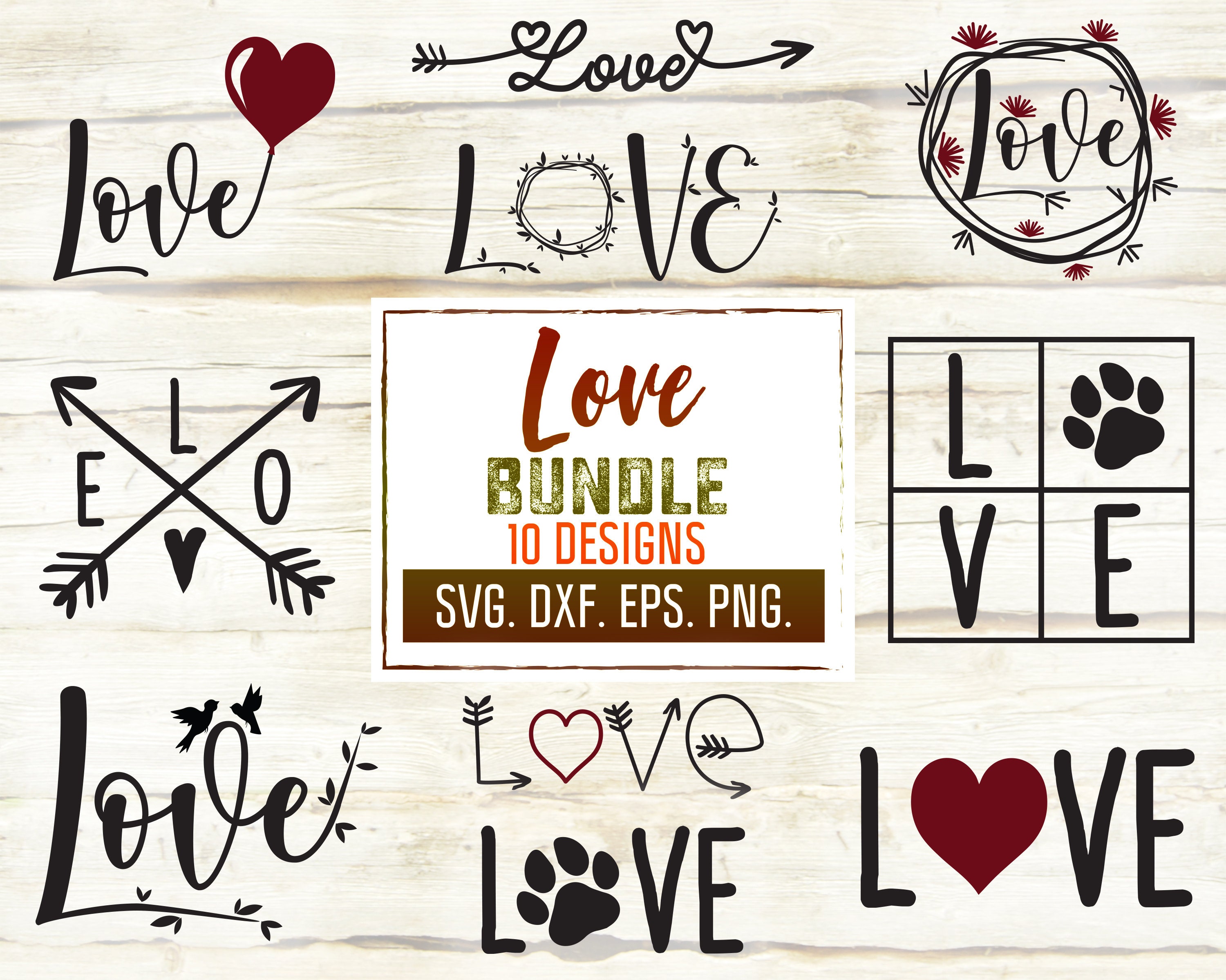 Download Love Svg Bundle Heart Svg Love Sign Love Clipart Etsy