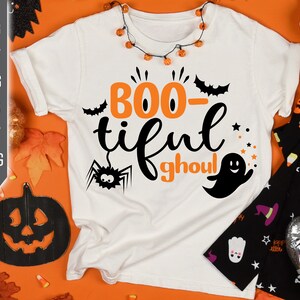 Bootiful Ghoul Halloween Baby Svg. Beautiful Ghost Svg. Cute Spider Bat Halloween. Svg, Dxf, Eps, Png, Jpg, Pdf-bestanden voor Cricut, Silhouette