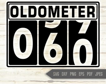 60th Birthday Oldometer SVG: Car Odometer Design (Digital Download)