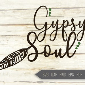 Gypsy Soul Svg. Gypsy Svg. Wild Baby Svg. Boho Style Shirt Svg. Wanderlust Svg. Hippie Baby Svg. Sublimation, Serigrafía, Hierro encendido, Vinilo