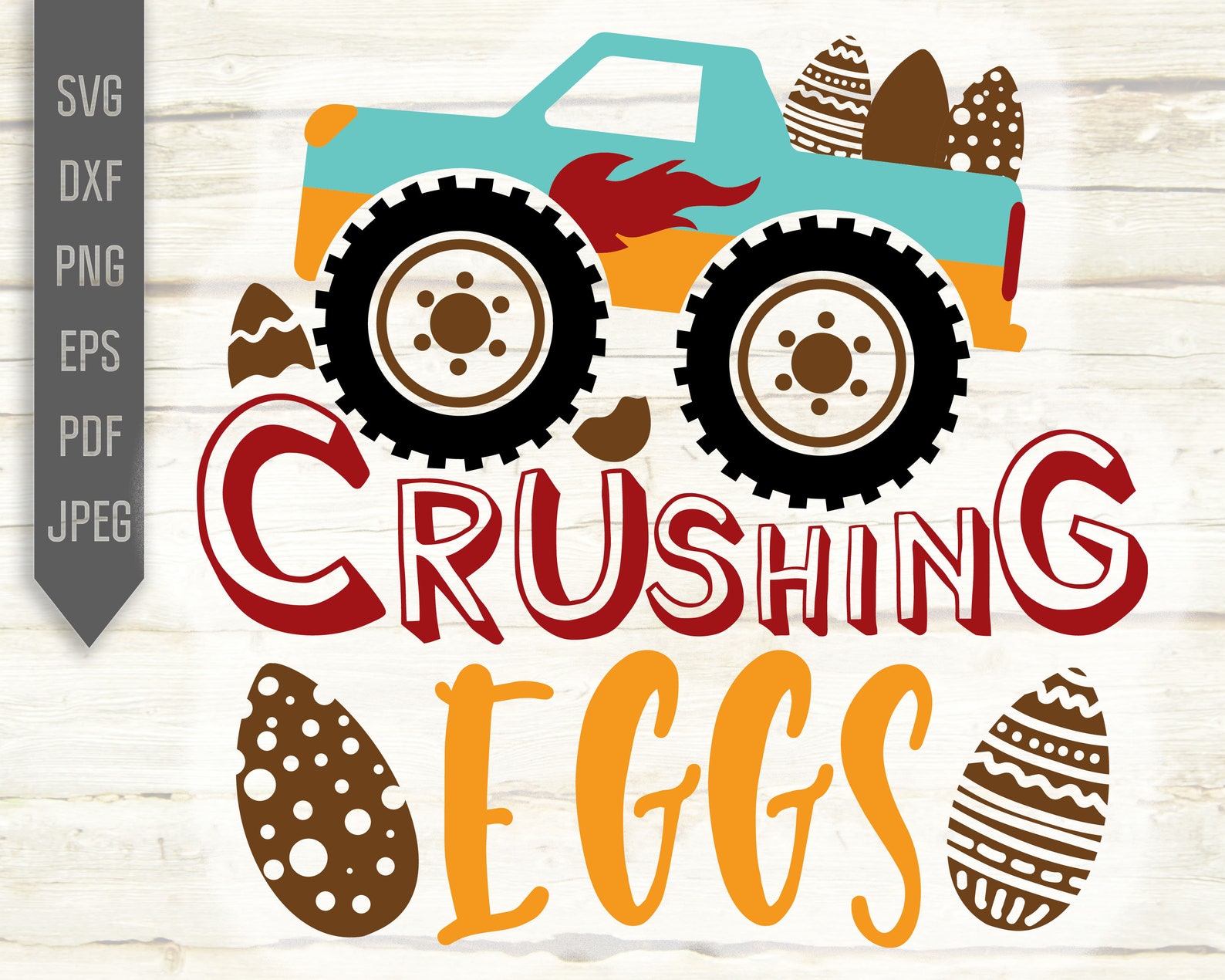 Crushing Eggs Svg. Easter Monster Truck Svg. Easter Eggs Svg. Etsy