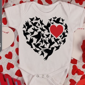 Love Birds Svg. Bird Heart Svg. Swallow Svg. Valentine's Day Svg. Love Svg. Doves Love Svg. Vegan Shirt Svg. Sublimation, Iron On. Dxf, eps