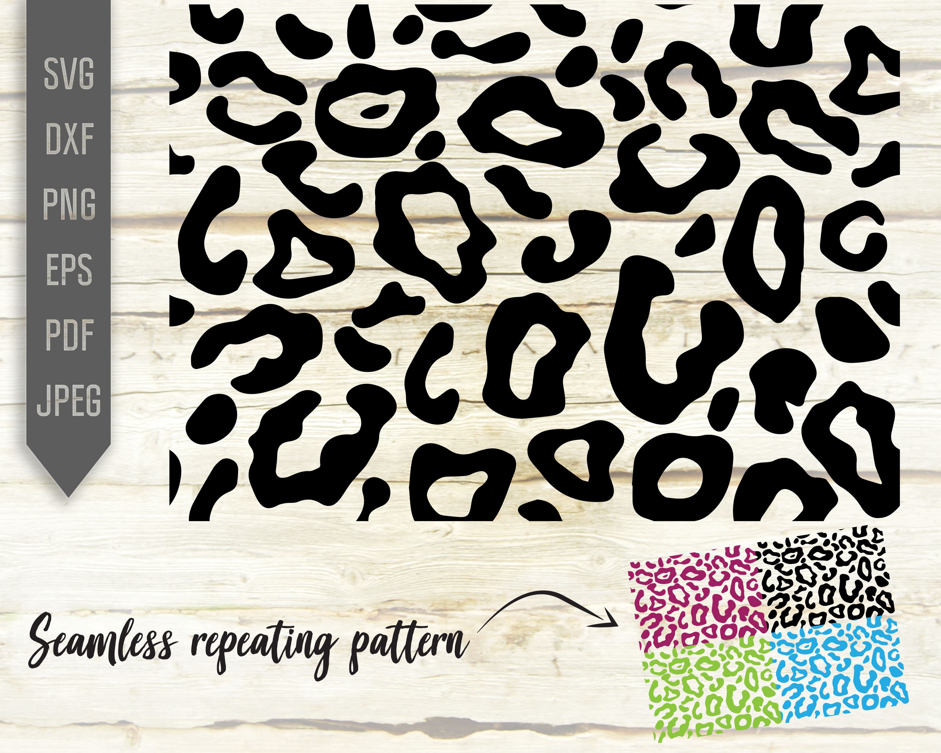 Leopard Seamless Pattern Svg. Repeatable Pattern. Repeat Pattern Svg. Leopard Spots Svg. Leopard Print Bacground. Cricut, Silhouette Vector