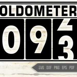 May include: Black and white digital odometer with the number 093 displayed. The word "OLDOMETER" is above the numbers.