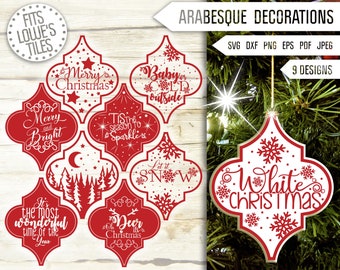 Arabesque Christmas Ornament SVG Bundle: Lowe's Tile Designs (Digital Download)
