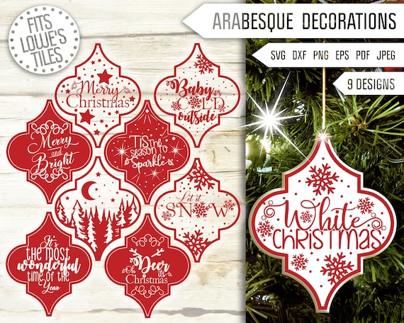 Arabesque Christmas Ornament Svg Bundle Arabesque Svg Etsy