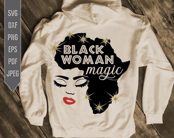 Black Women Magic SVG: Afro Queen Clipart (Digital Download)