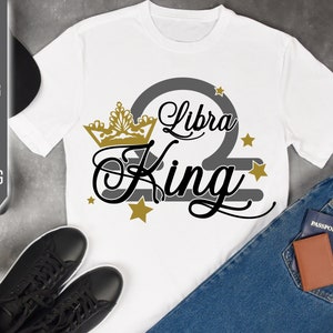 Libra King Svg. Zodiac Sign Svg. Horoscope Svg. Libra Sign Svg. Libra Shirt. October Svg. Libra Birthday Svg. Cricut, Silhouette, dxf, eps