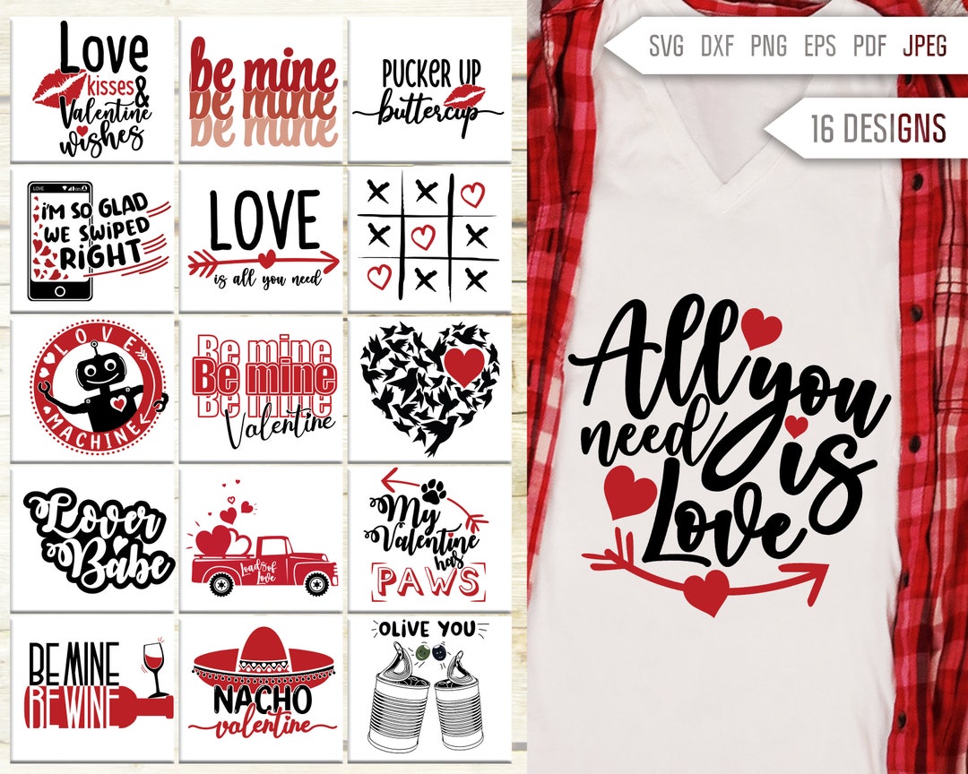 Valentines Svg. Valentine's Day Svg Bundle. Valentine Quotes Svg. Funny ...