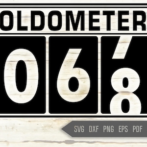 68歳の誕生日 SVG。オドメーター SVG。男性の誕生日 SVG。68歳 SVG。誕生日の男の子 SVG。車 SVG。走行距離計 SVG。クリカット シルエット dxf