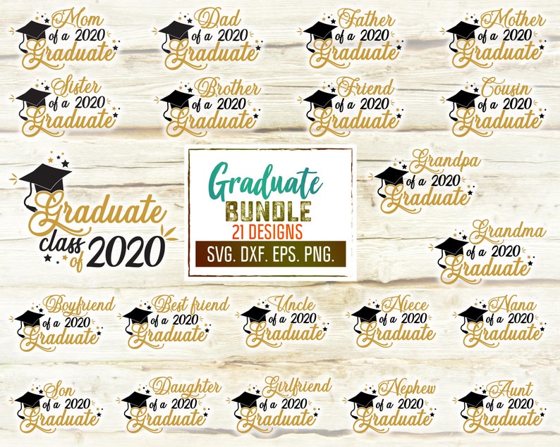 dxf Cricut Family of a 2020 Graduate Svg Graduation Family Bundle Svg eps Silhouette png png Graduate 2020 Svg Graduate Svg pdf