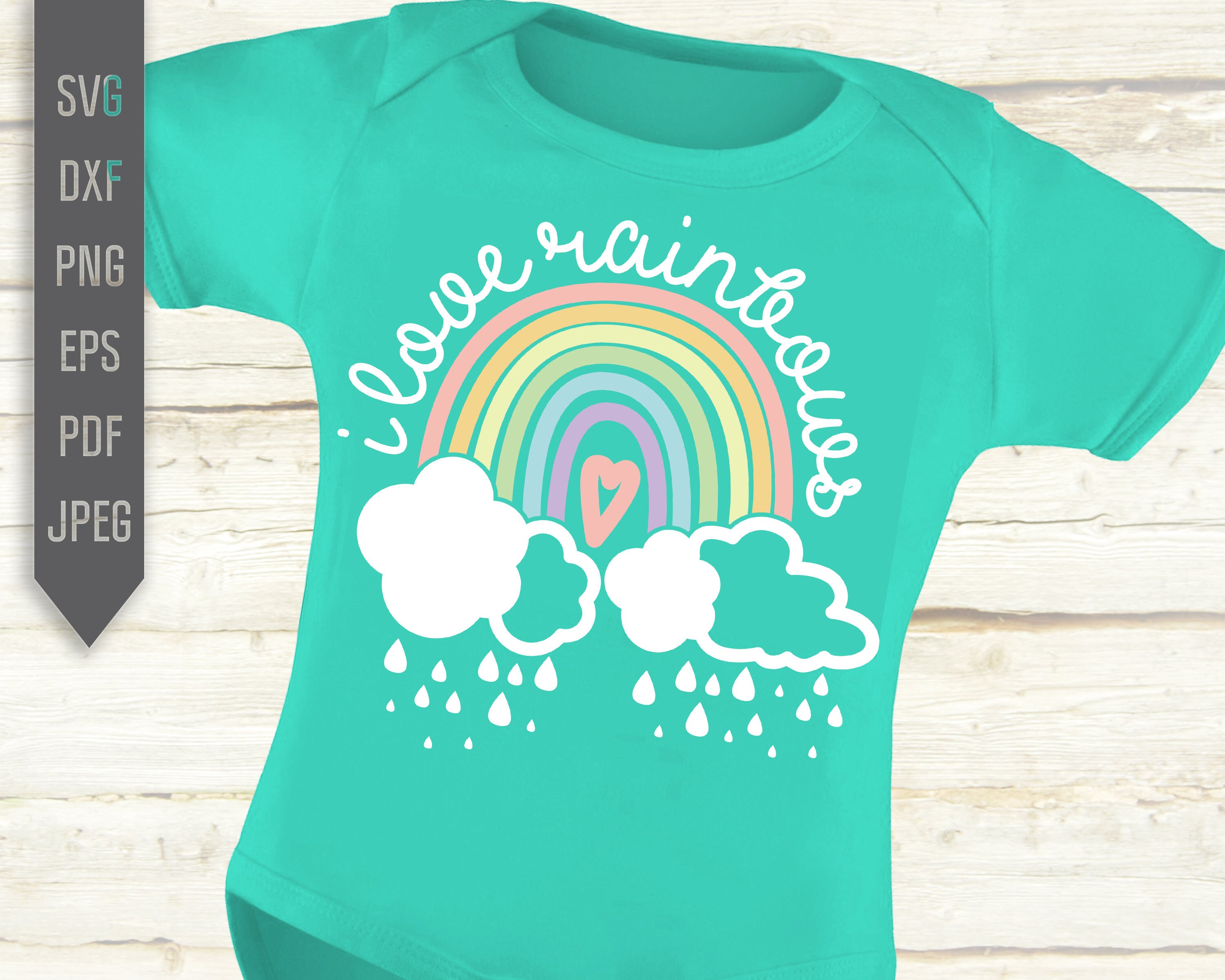 Download I Love Rainbows Svg. Rainbow With Clouds Svg. Rainbow Cut ...