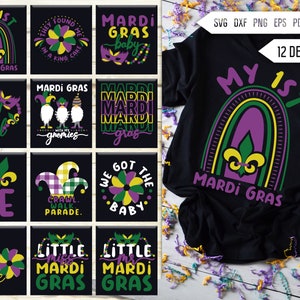 マルディグラ ベビー SVG バンドル。マルディグラ SVG。ニューオーリンズ SVG。新生児マルディグラ SVG。ビーズ SVG。マルディグラ クリップアート デジタル ダウンロード