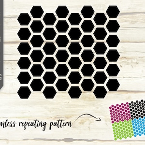 Honeycomb Naadloze Patroon Svg. Herhaalbaar patroon. Herhaal Patroon Svg. Bijenkorf Svg. Beehive Print Bacground. Cricut, Silhouet, Dxf, Eps