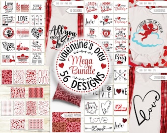 Valentines Svg Mega Bundle. Valentine's Day Svg Bundle. Valentine ...
