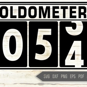 54歳の誕生日 SVG。オドメーター SVG。男性の誕生日 SVG。54歳 SVG。誕生日の男の子 SVG。車 SVG。走行距離計 SVG。クリカット シルエット dxf eps