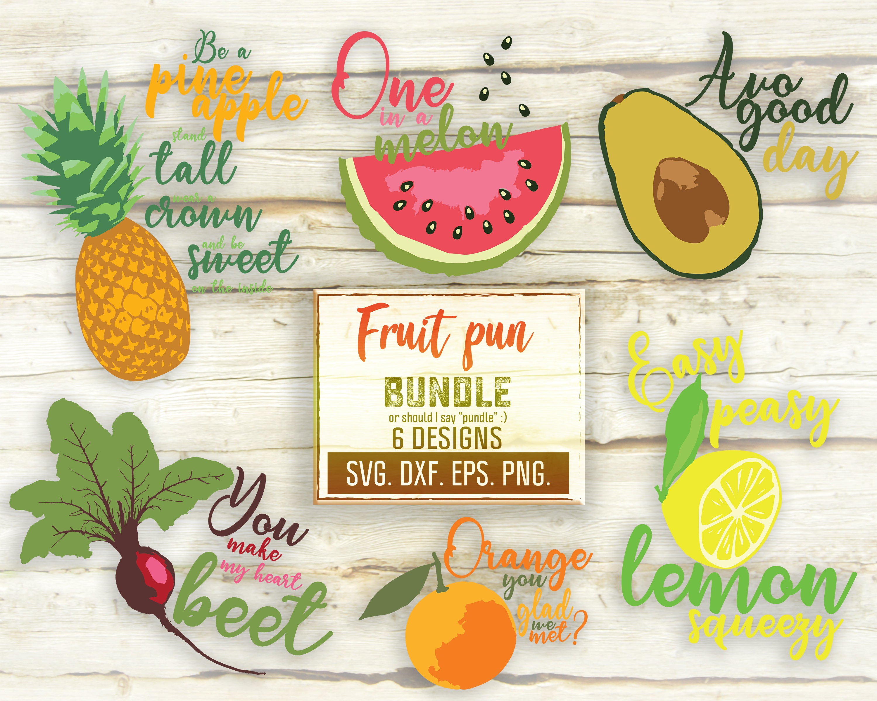 Download Fruit Sayings Svg Fruit Design Bundle Svg Pineapple Orange Etsy