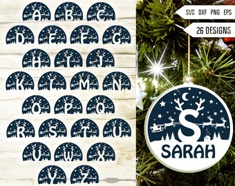 Julalfabetsprydnad SVG-paket: Renbokstäver (digital nedladdning)