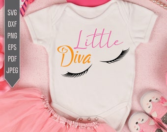 Little Diva Baby SVG Design: Girl Shirt, Bodysuit (Digital Download)