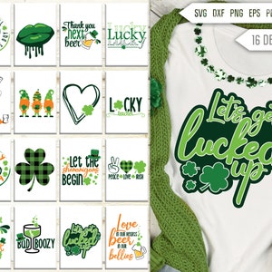 Forfait SVG de la Saint-Patrick. Citations amusantes de la Saint-Patrick svg. Lucky svg. irlandais svg. Shamrock svg. Clover svg. Dessins pour Cricut, Silhouette