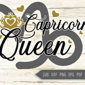 Steenbok Koningin Svg. Zodiac Teken Svg. Horoscoop Svg. Steenbok Teken Svg. Steenbok Shirt. Januari Svg. Steenbok Verjaardag. Cricut Silhouet