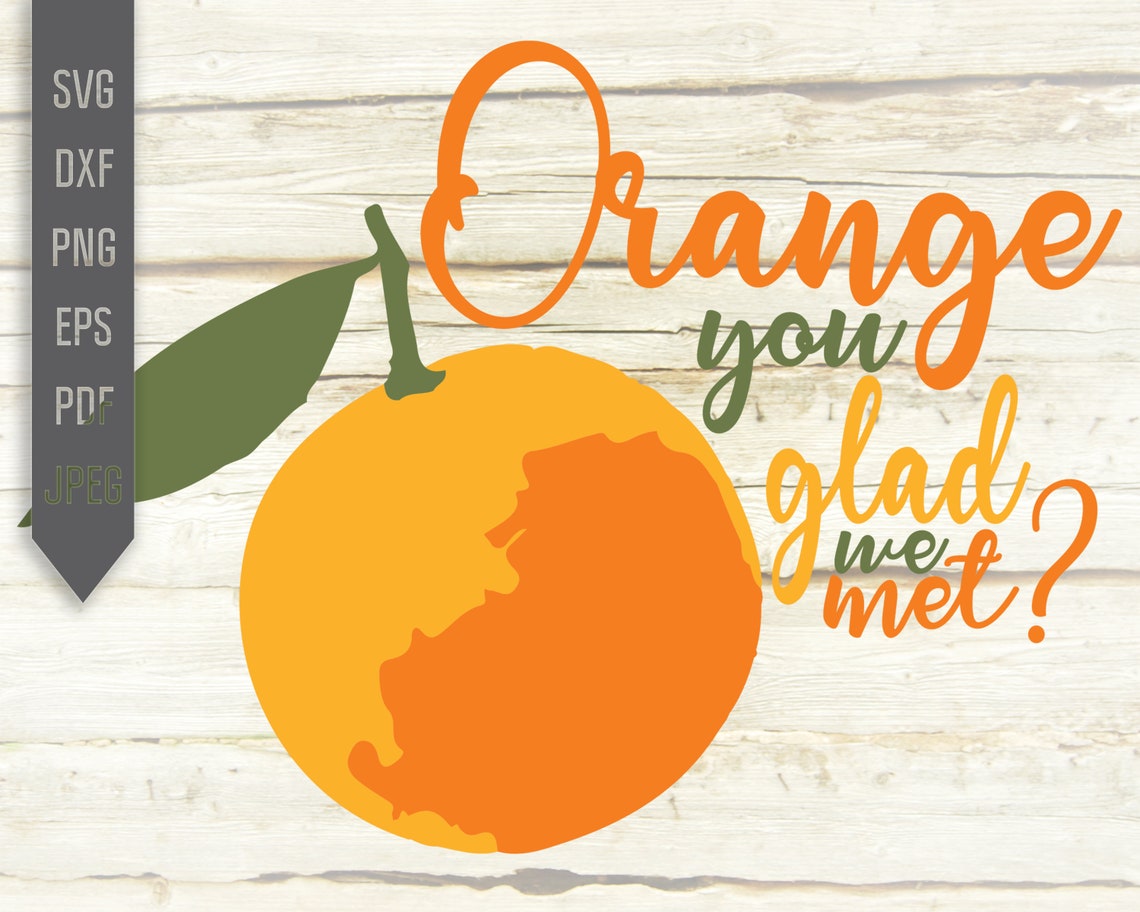 Orange You Glad We Met Svg. Vegetarian Tshirt. Present for A Etsy