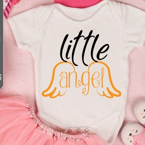 Little Angel Svg. Baby Boy Or Girl Svg. Pasgeboren Kind Svg. Baby Shower Svg. Little Baby Shirt, Onesie, Bodysuit, Bib Svg. Cricut, Silhouet.