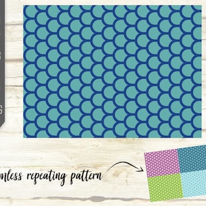 Mermaid Scales Svg. Fish Seamless Pattern Svg. Repeatable Pattern. Repeat Pattern Svg. Scallop Svg. Shell Svg. Cricut, Silhouette, Dxf, Eps