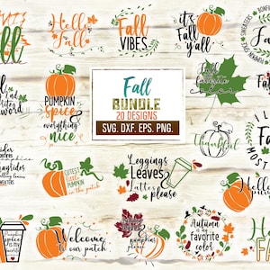 Fall Svg Bundle. Autumn Svg. Hello Fall Svg. Thanksgiving Svg. Pumpkin Svg. Fall Is My Favorite Season Svg. Cricut, Silhouette, dxf, png eps
