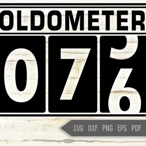 May include: Black and white digital odometer with the number 076 displayed. The word "OLDOMETER" is printed above the numbers.