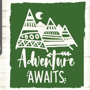 Adventure Awaits Svg. Adventure Svg. Tribal Svg. Camping Svg. Teepee Svg. Wild Hippie Mountain Hiking Svg. Mountain Adventure Svg, dxf, eps