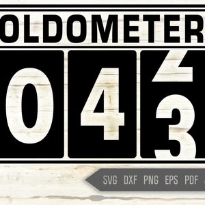 43歳の誕生日 SVG。オドメーター SVG。男性の誕生日 SVG。43歳 SVG。誕生日の男の子 SVG。車 SVG。走行距離計 SVG。クリカット シルエット dxf