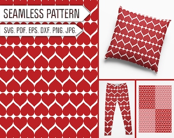 Hearts Seamless Pattern SVG: Valentine's Day Background (Digital Download)
