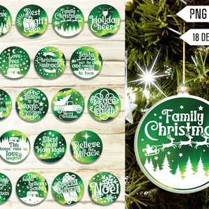 Pacchetto PNG ornamento natalizio. Ornamenti natalizi rotondi Png. Buon Natale Png. Sublimazione. Aurora boreale Png. Stampa e taglia