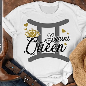 Gemini Queen Zodiac SVG: Horoscope Shirt Design (Digital Download)