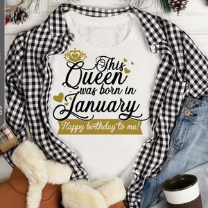 Diese Königin wurde im Januar geboren. Alles Gute zum Geburtstag zu mir Svg. Geburtstag Königin Svg. Januar Geburtstag Svg. Geburtstag Mädchen Svg. Cricut Silhouette dxf