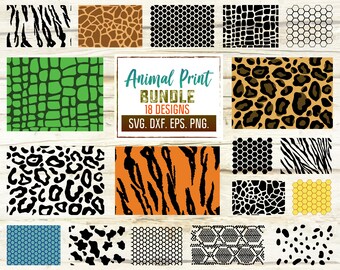 Seamless Animal Print Svg. Animal Pattern Svg Bundle. Animal Skin Svg. Animal Print Cut Files, Leopard Spots Svg, Honeycomb Svg, Dxf, Eps