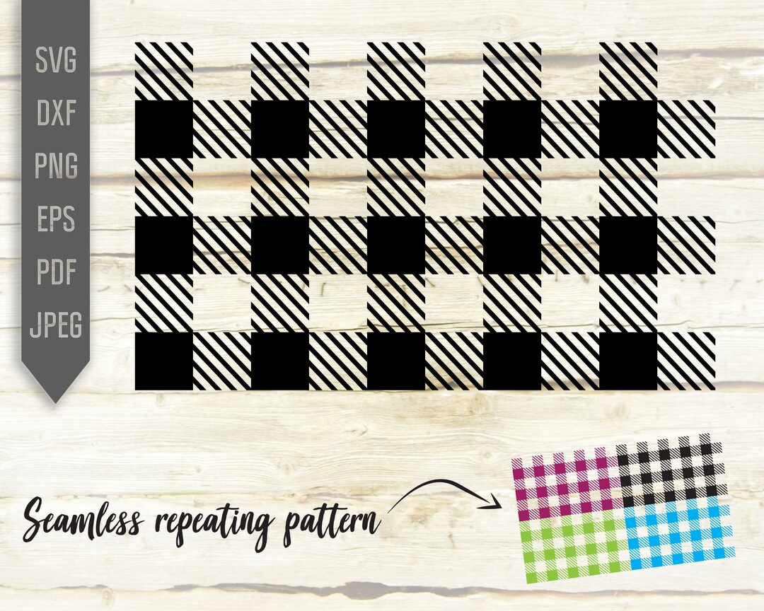 Buffalo Plaid Seamless Pattern SVG: Repeatable Print Background ...