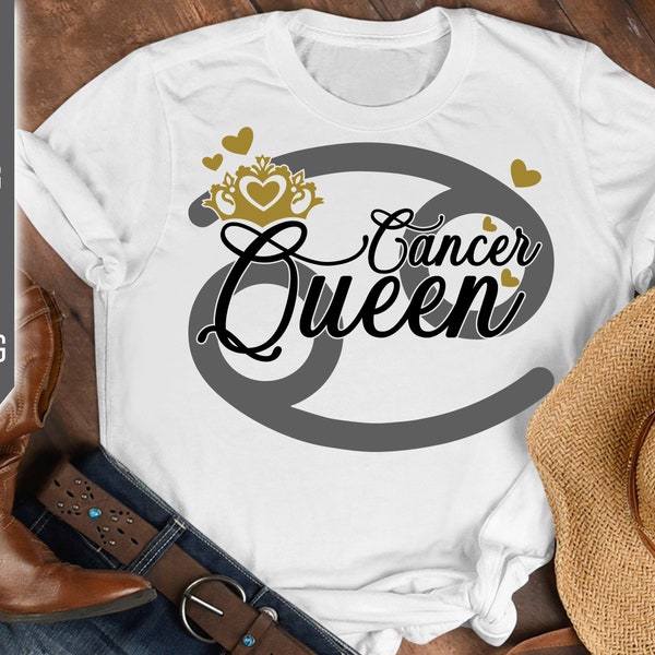 Cancer Queen Svg. Zodiac Sign Svg. Horoscope Svg. Cancer Sign Svg. Cancer Shirt. July Svg. Cancer Birthday Svg. Cricut, Silhouette, dxf, eps