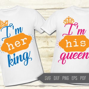 Soy Su Reina Soy Su Rey Svg. El Día de San Valentín Svg. Rey y Reina Svg. Parejas a juego Svg. Boda, Aniversario. Cricut, Silhouette, etc.